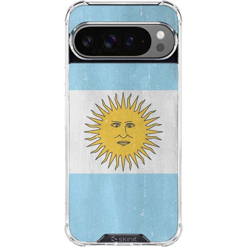 Argentina Flag Distressed Google Pixel 10 Pro Clear Case